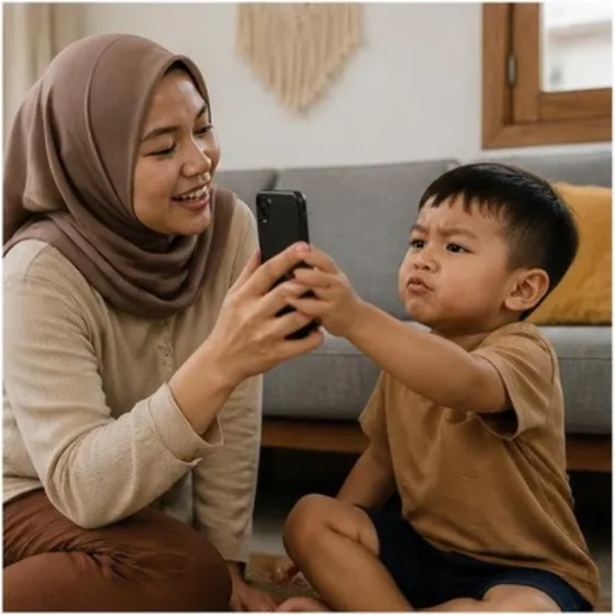 Si kecil menangis saat HP diambil